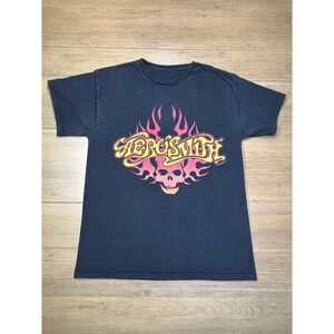 Aerosmith ragdoll Graphic T Shirt Mens Black Short Sleeve Band‎ Tee 2010 skull